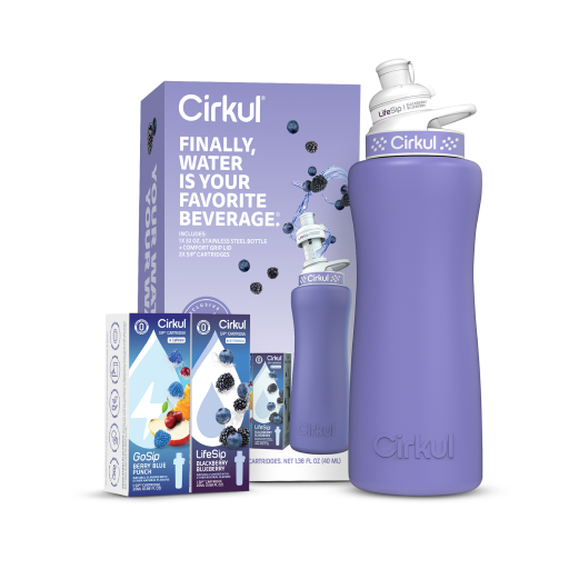 32oz. Matte Periwinkle Stainless Steel Bottle Starter Kit A3